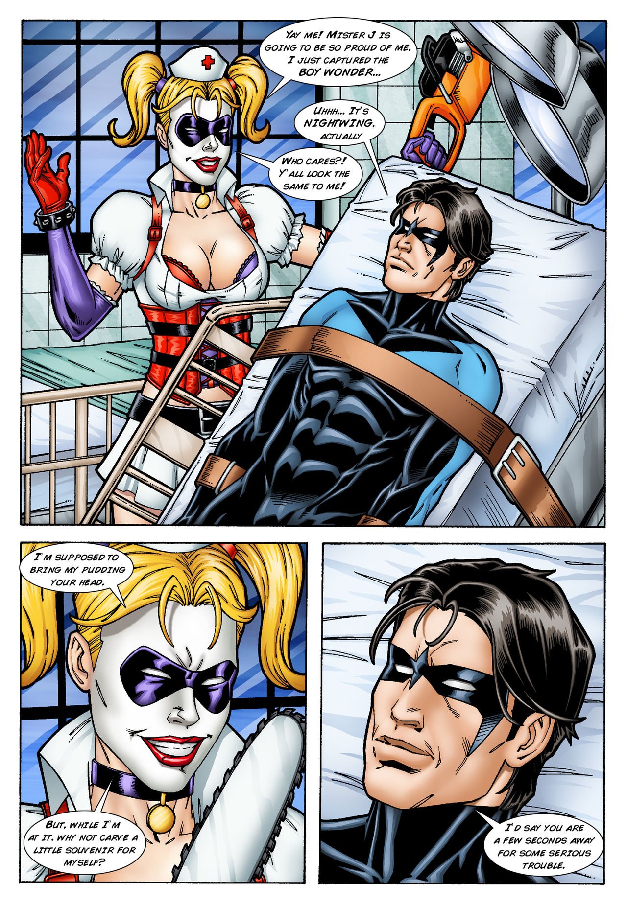 Batman and Nightwing discipline Harley Quinn (Batman) [Leandro Comics]