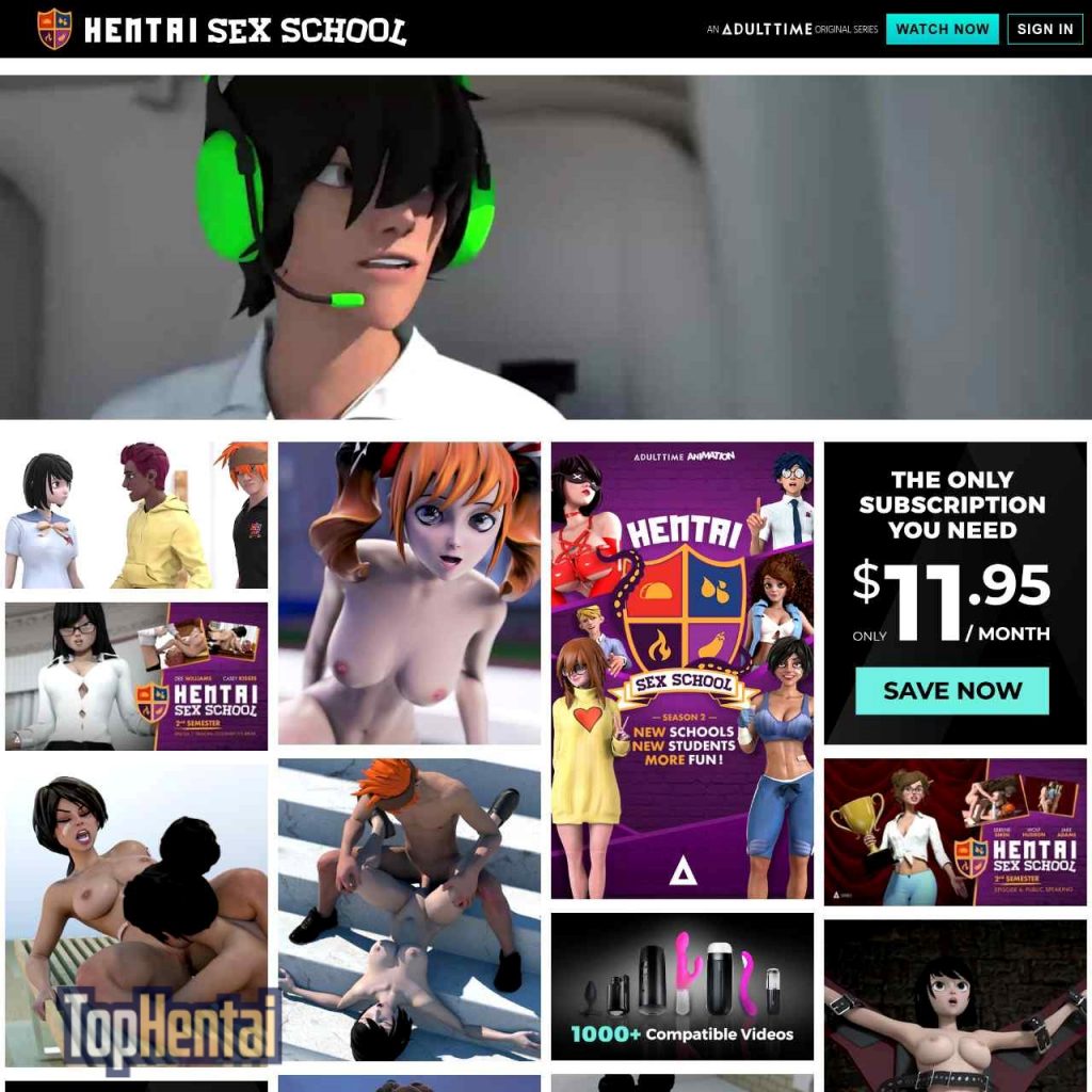 Hentai Sex School homepage screenshot