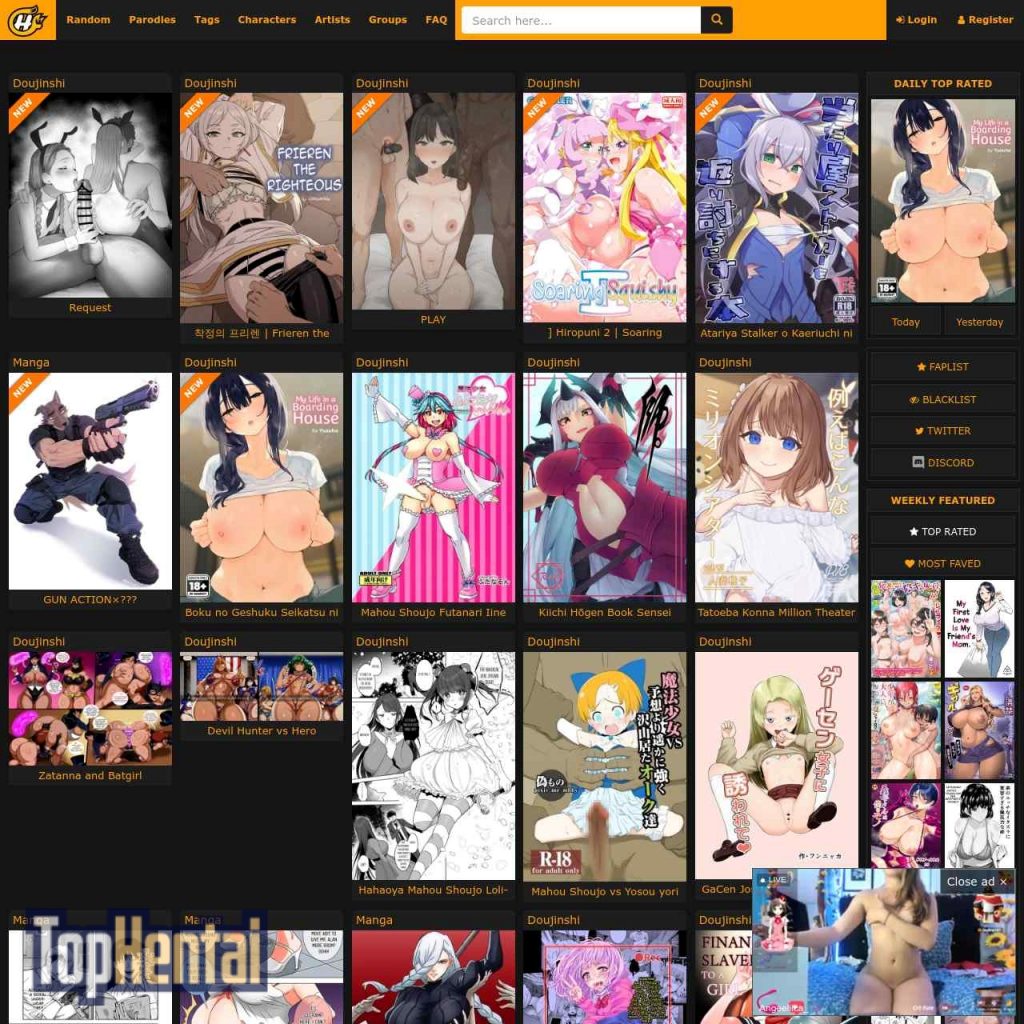HentaiFox homepage screenshot