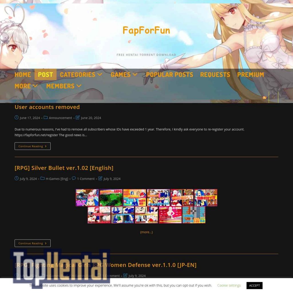 FapForFun homepage screenshot