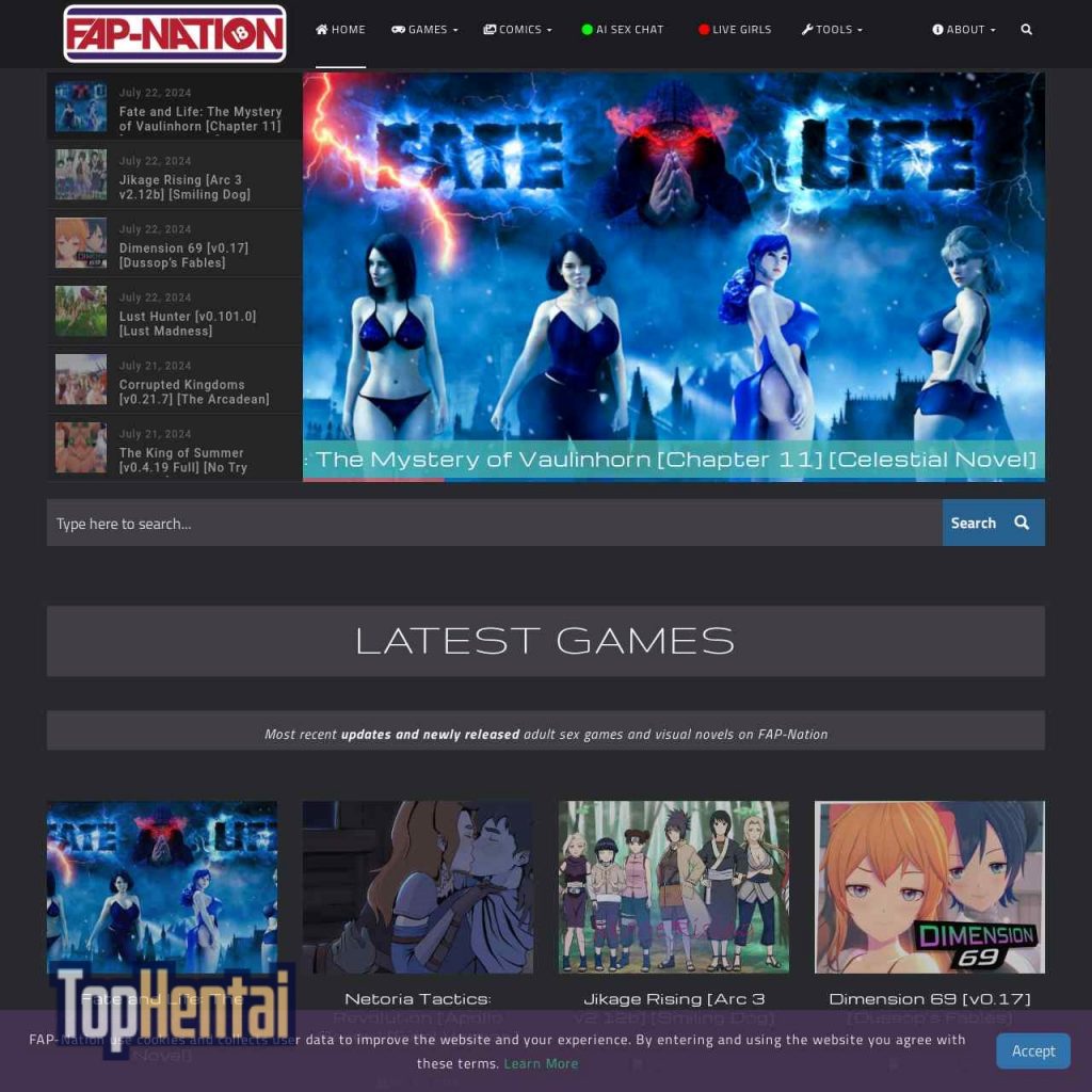 FAP Nation homepage screenshot
