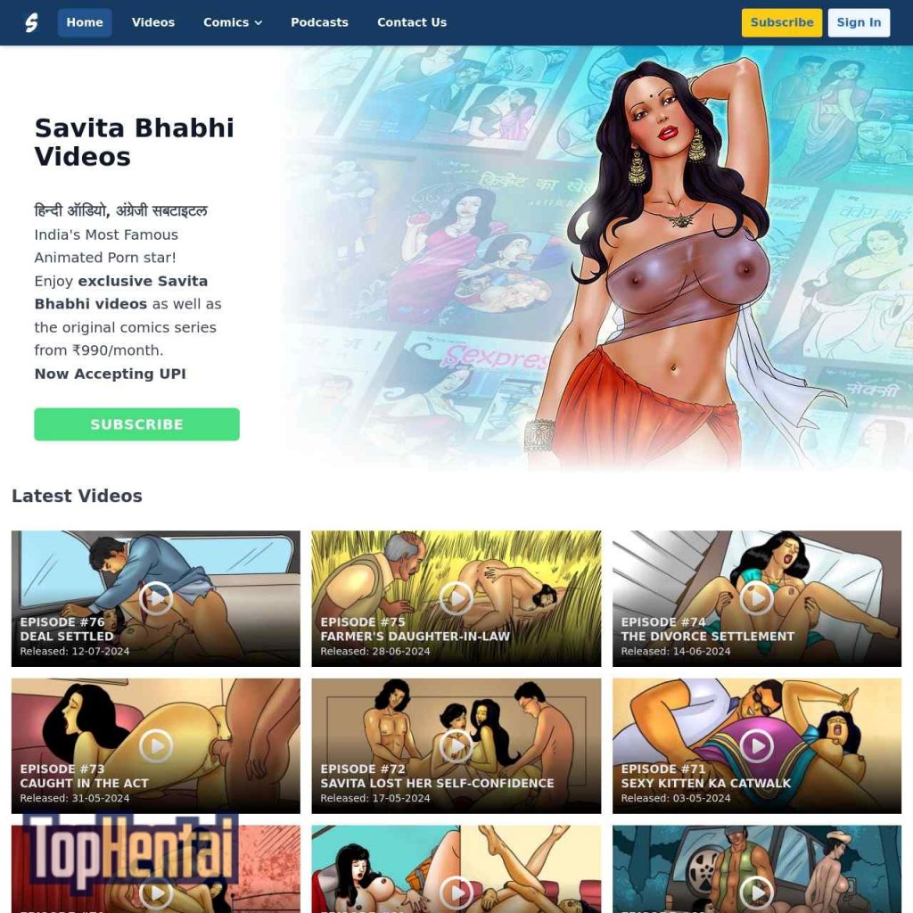 Savita Bhabhi Videos homepage screenshot