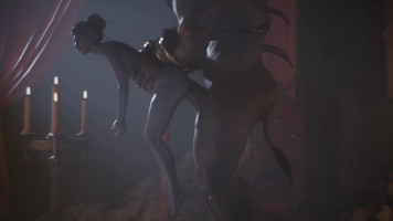 Minthara with the Minotaur by candlelight