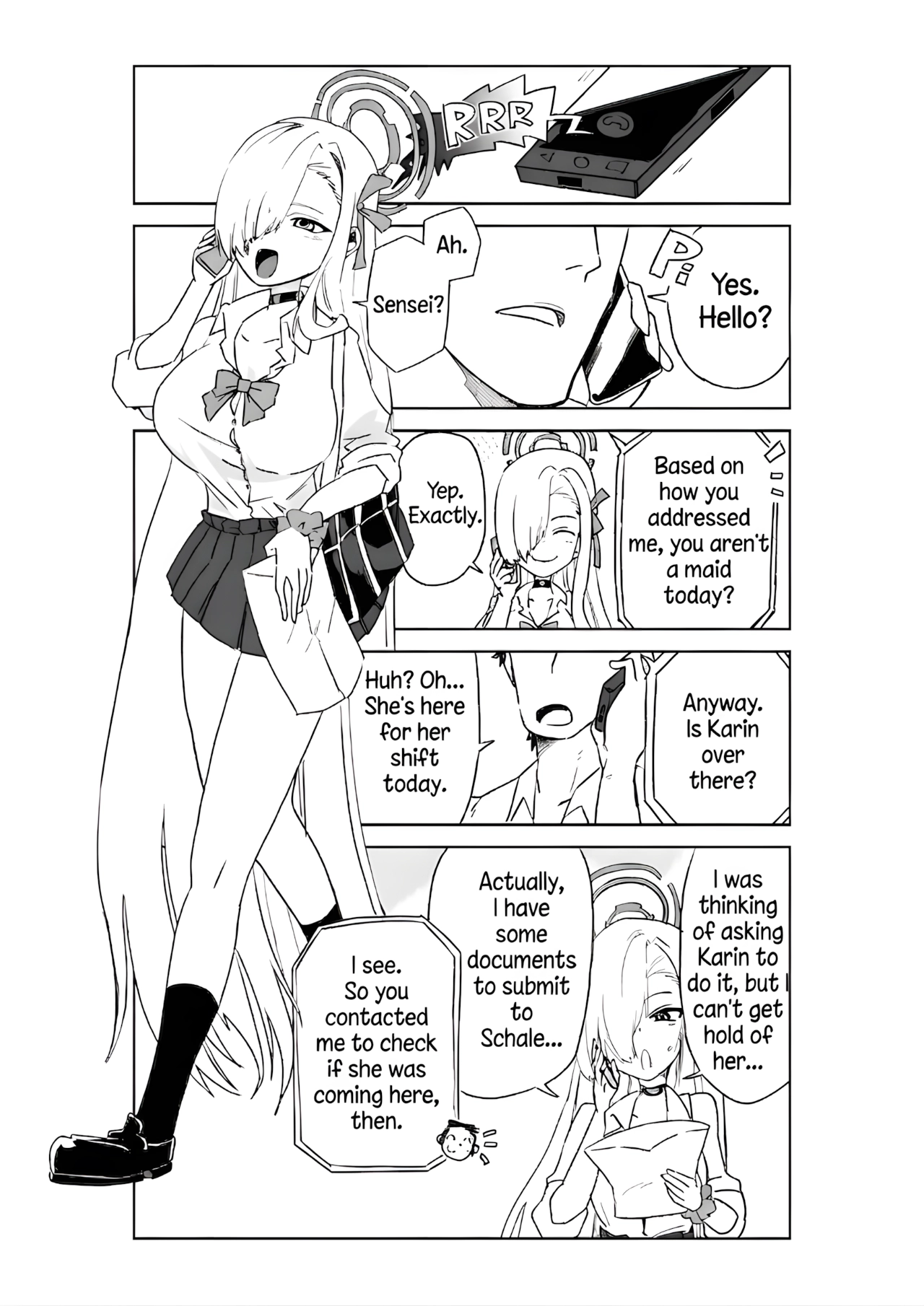 [Kyou Utamaro] Karin Assisting Sensei and Asuna Delivering a Forgotten Item (Blue Archive)