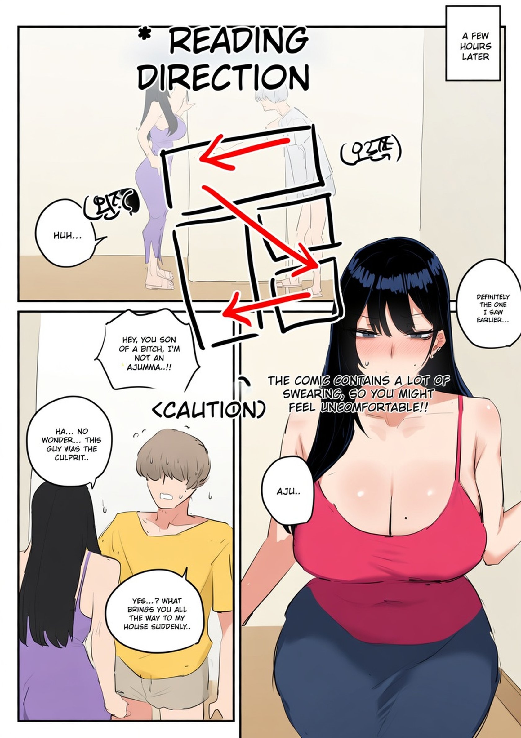 [kkan] Comic about giving proper discipline to the downstairs neighbor lady…. comic porn