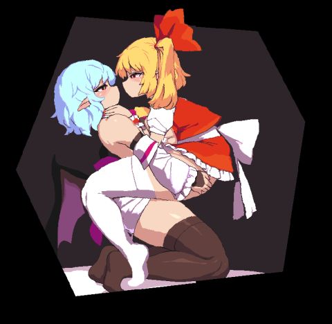 Remilia & Flandre Scarlet Touhou Rule 34 GIF – Futanari