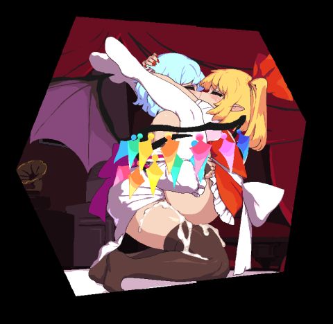 Remilia & Flandre Scarlet Touhou Rule 34 GIF – Creampie