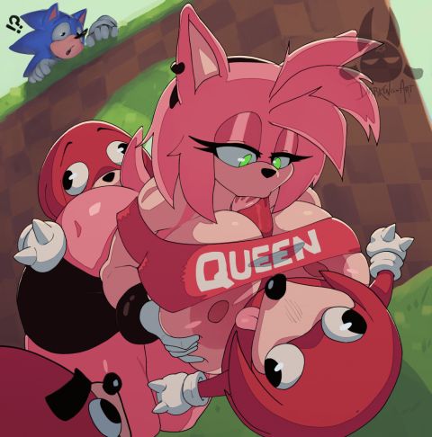 Amy Rose & Sonic the Hedgehog Sonic Rule 34 GIF – Blowjob