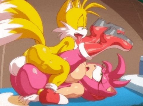 Amy Rose & Tails the Fox Sonic Rule 34 GIF – Creampie Hentai