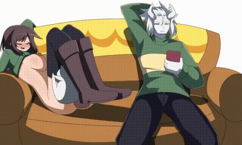 Chara & Asriel Dreemurr Undertale Rule 34 GIF – Stockings