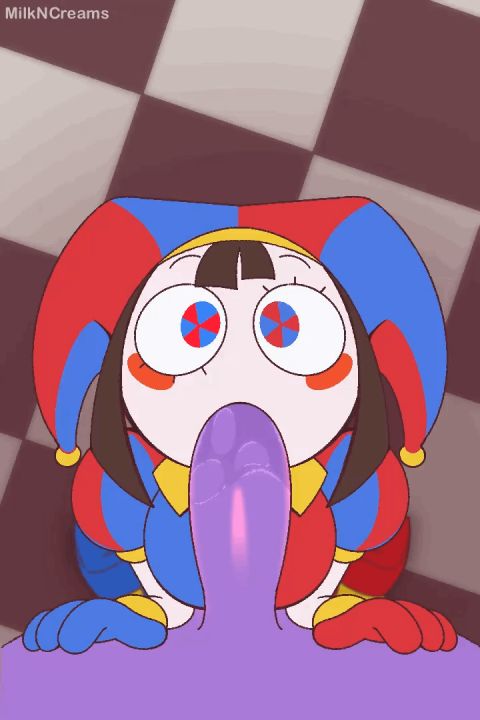 Pomni & Jax The Amazing Digital Circus Rule 34 GIF – Blowjob