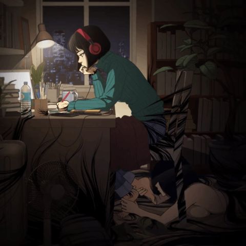 Yamamura Sadako & Lofi Girl The Ring Rule 34 GIF – Oral