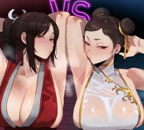 Chun-Li & Mai Shiranui Street Fighter Rule 34 GIF – Big Tits