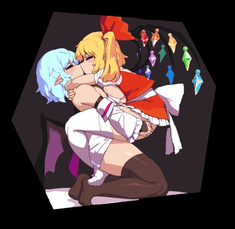 Remilia & Flandre Scarlet Touhou Rule 34 GIF – Futanari & Sister