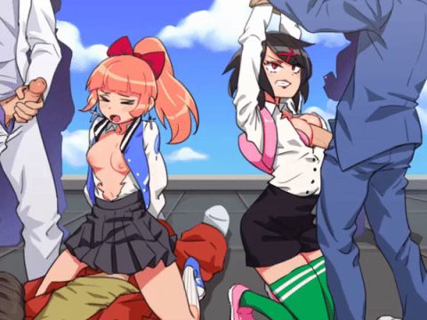 Kyoko & Misako Kunio-Kun Rule 34 GIF – Titfuck
