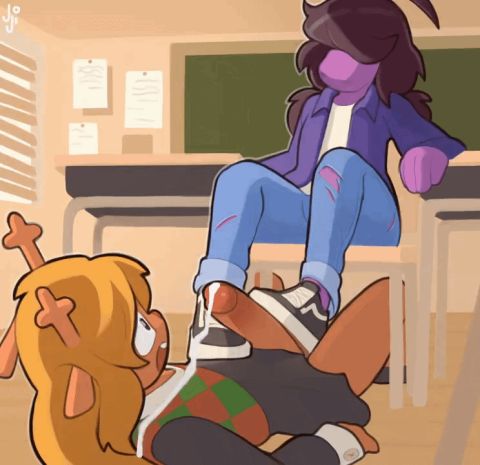 Susie & Noelle Holiday Deltarune Rule 34 GIF – Footjob