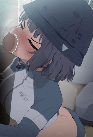 Saki Blue Archive Rule 34 GIF – Blowjob
